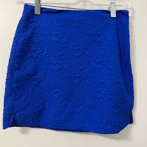 Lulu's Cobalt Textured Mini Skirt